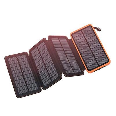 China Solar Panel Charging 20000mAh Solar Power Bank Outdoor Portable Power Bank Panel Foldable Radio 20000mAh Power Bank Charger for sale