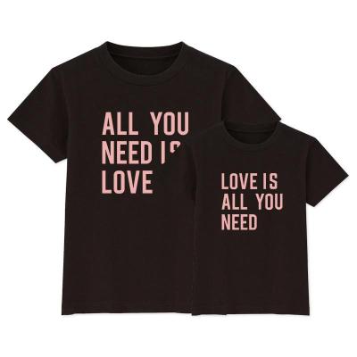 China QUICK DRY Mommy and Me Matching T-Shirts 2021 Customs LOVE Mommy and Me Matching Outfit Mothers Day Shirts for sale