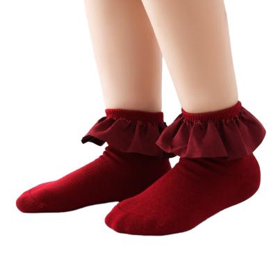 China Breathable Baby Bumps Toddler Girls Princess Ruffles Short Socks for sale