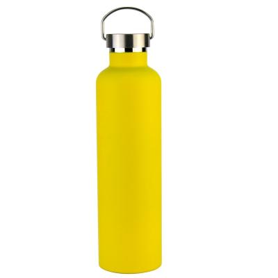 China 350ml 600ml PORTABLE Wide Mouth Stainless Steel Vacuum Flask Double Wall Updraft Insulated Sports Water Bottles With Bamboo Seal Lid for sale