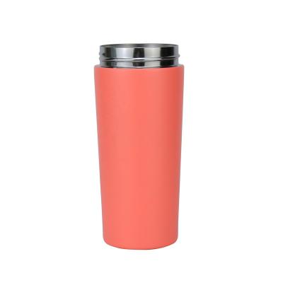 China 2021 PORTABLE New Wholesale Custom Travel Container Stainless Steel Reusable Coffee Mug With Leak Proof Plastic Lid for sale