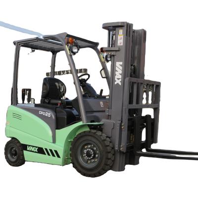 China Hotels 2.5 Ton Electric Forklift VMAX 2.5 Ton Electric Forklift Truck With 3000mm Height Lifting Mast for sale