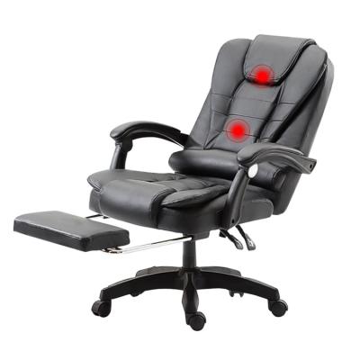 China Black Luxury Executive PU Leather Computer Desk Gaming Chair Adjustable Height Massage Office Chair for sale