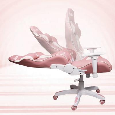 China Wholesale Modern Pink Girl PU Leather Gamer Chair Swivel Soft Office PC Gaming Chair for sale