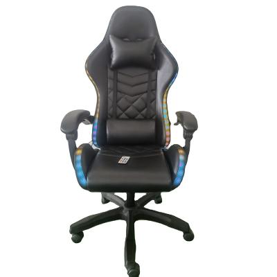 China Custom High Quality LED Light Swivel Office Chair Plaid 135 Degrees RGB Gaming Chairs for sale