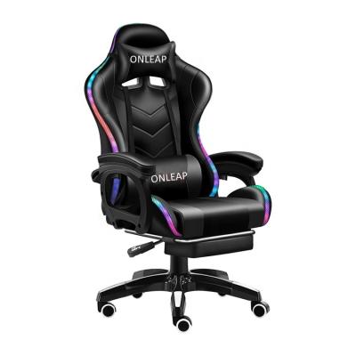 China OLR003 Luxury Computer Racing Gaming Chair With LED Lights And Wireless Speaker for sale