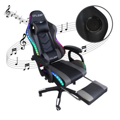 China High End Metal Frame 2D/3D/4D Armrest PC Racer RGB Gaming Chair With Footrest And Bluetooth Speaker for sale