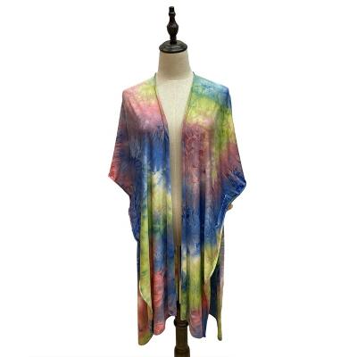 China Women Long Soft Smooth Feeling Chiffon Printed Shawl Polyester Cardigan BeachMaxi Elegant Casual Wear Beach Dresses for sale