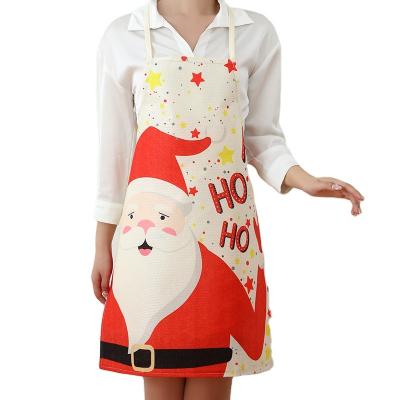 China Durable 2022 New Year Cooking Apron Fashion Cotton Kitchen Aprons Christmas Gifts Decor Merry Christmas for sale