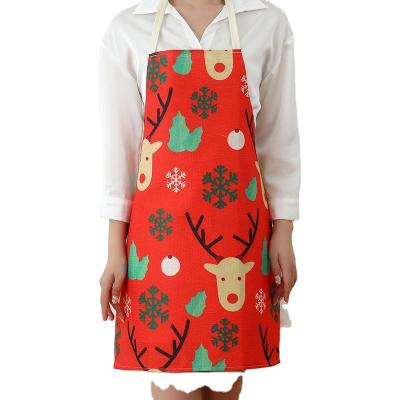 China Good Quality Cotton Durable Christmas Aprons Professional Manufacturer Kitchen Dedicated Festival Christmas Holiday Red Apron for sale