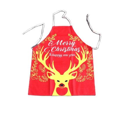 China Durable Custom Cute Cotton Print Adults Kids Canvas Christmas Cooking Apron Kitchen Festival Christmas Holiday Kitchen Bib Unisex Apron for sale