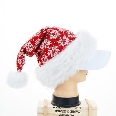 China Festival Decoration Manufacturer RTS Home Christmas Snowflake Knitted Plush Christmas Hat Adult Christmas Hat Decoration Knitted Hat for sale