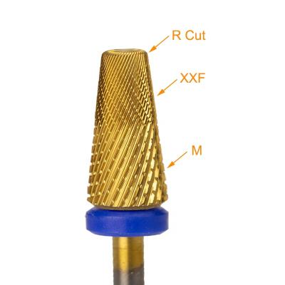 China Use For Nail Drill Machine New Arrival Professional Top Quality Safety Tungsten E Class XF 5 In 1 Nail Drill Bit Carbide Gold In Storage for sale