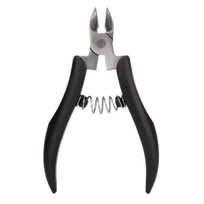 China Professional Pedicure Toe Nail Clippers Big Cutter Toe Nail 17mm Jaw Black Plastic Handle Big For Thick Foot Nails Stainless Steel for sale