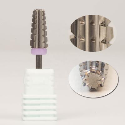 China Use for Professional Tapered Carbide Nail Drill Machine FREE SHIPPING 5 Common Straight Teeth Barrel Nail Drill Bits in 1 Tungsten for sale