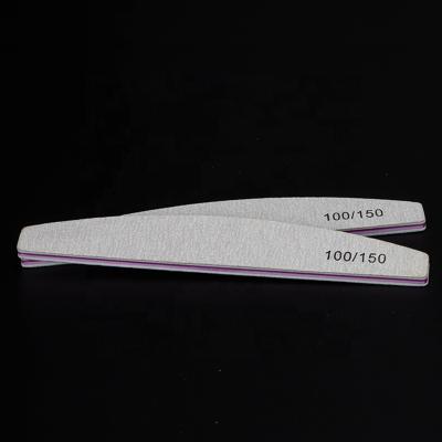 China Polish acrylic & Zebra Thin Hard White Half Moon Washable OEM Japan Sandpaper Custom Printed 80/80 Grit Nail Files Professional for sale