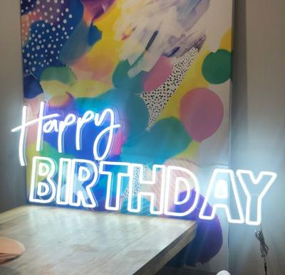 China Custom Buildings Happy Birthday Neon Sign Letters Advertising LED Acrylic Neon Signs for sale