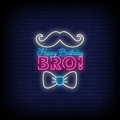 China Buildings Drop Shipping No MOQ Most Popular Customized Advertising LED Happy Birthday Bro Acrylic Neon Sign for sale