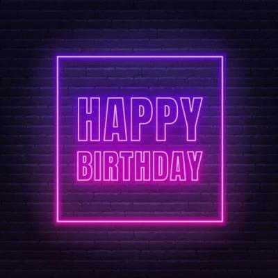 China Buildings Drop Shipping No MOQ Most Popular Customized Acrylic Framed Advertising LED Happy Birthday Neon Sign for sale