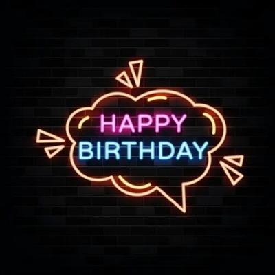 China Buildings Drop Shipping No MOQ Most Popular Customized Acrylic Advertising LED Happy Birthday In Bubble Thought Neon Sign for sale