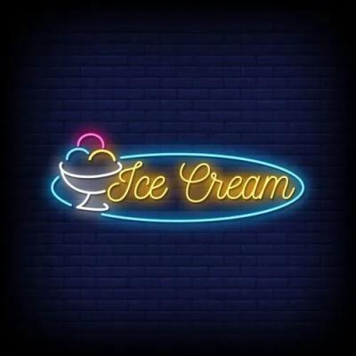 China Buildings Drop Shipping No MOQ Most Popular Customized Advertising LED Ice Cream Shop Acrylic Neon Sign for sale