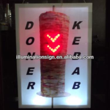 China Indoor or Outdoor Doner Flash Kebab Led Sign for sale