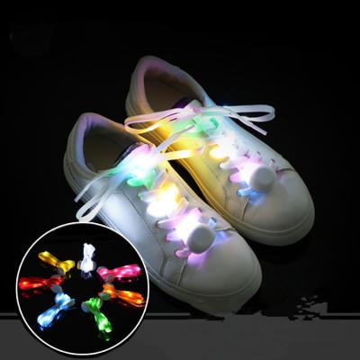 China Flat CE Rohs Flashing Nylon Shoe Laces Light Up Bright Flashing Led Laces for sale