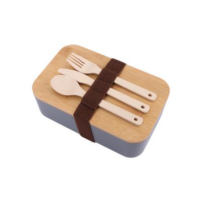 China Sustainable Fiber Lunch Box Eco Friendly Bamboo Bento Box Cover Bamboo Food Container For Kids Bamboo Bento Box Cutlery Sets For Sale for sale