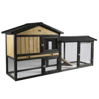 China Wholesale Breathable Large Outdoor Double Layer With Ladder Pet Rabbit House Wooden Climbing Pet Hutch For Sale for sale