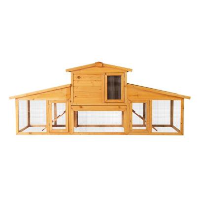 China Factory Wholesale Outdoor Rainproof Breathable Large Double Layer With Climbing Ladder Rabbit Cage Wooden Pet House For Sale for sale