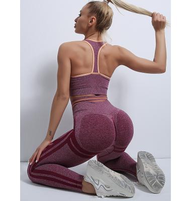 Chine 2021 Breathable Top Selling Workout Set Crop Top Yoga Leggings Set Two Piece Activewear Set Women à vendre