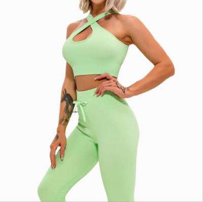 Chine Wholesale Breathable Seamless Yoga Set Fitness Women Jogging Sportswear Ladies 2 Pieces Set Women à vendre