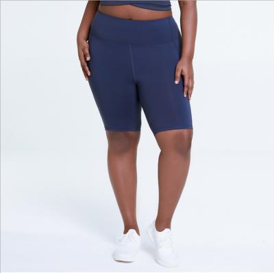 China Anti-Wrinkle Workout Wholesale Biker Women Short Ribbed Gym Wear 3XL4XL Plus Size Fitness Yoga Shorts for sale