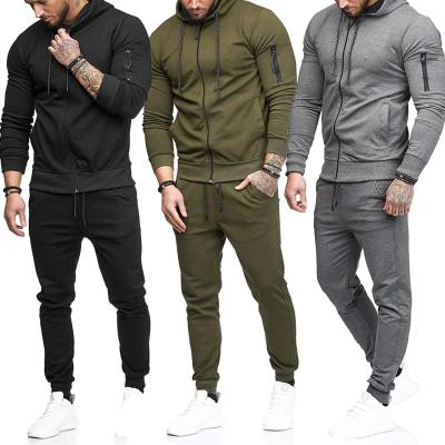 China Breathable autumn and winter zip up hoodie men's jogging set of hoodies men's sweatshirts men's tracksuits for sale