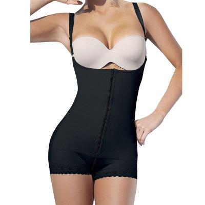 China Antibacterial Compression Plus Size Body Shaper High Waisted Full Support Mid Thigh Zipper Panties Belly Shapers Body Shapewear For Women for sale