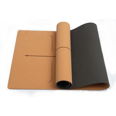 China Low Price Foldable Fitness Cork Yoga Mat Portable Travel Elastic Durable Material Sale for sale