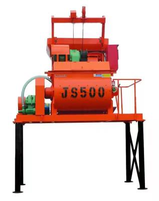 China Building Material Stores Commercial JS500 Liters Double Spiral Double Shaft Forced Concrete Mixer For Sale for sale