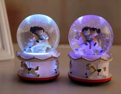 China Wholesale Asia Snow Globe With Light And Music Love Theme For Gift for sale