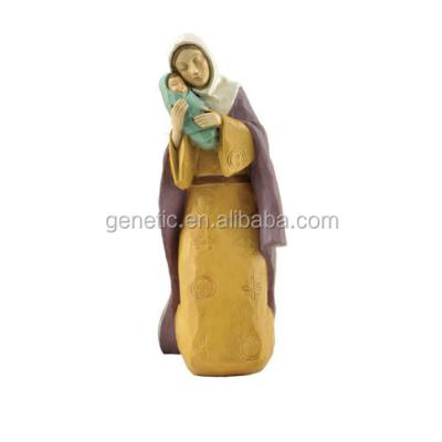 China Europe Hot Selling Catholic Religious Virgin Mary Figurines Resin From Europe And Baby Jesus Statues for sale