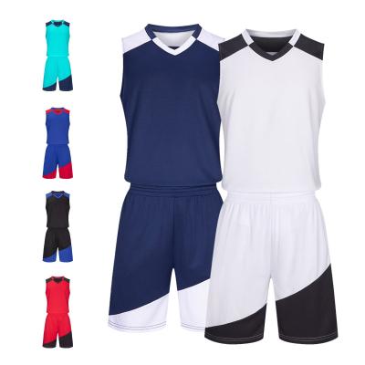 China Custom Antibacterial Basketball Uniforms Youth Basketball Tank Top Set Sublimated Basketball Uniforms New for sale