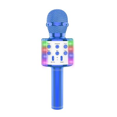 China Hot Selling 858L WS858 Handheld Microphone Bling Wireless Karaoke Microphone For Kids Tablet PC for sale