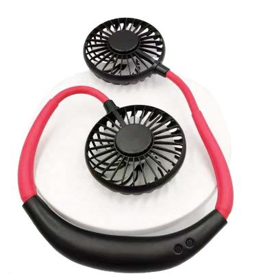 China Convenient Personal Portable Portable Fan Double Heads Sports Fan Colorful Light Box Fan for sale