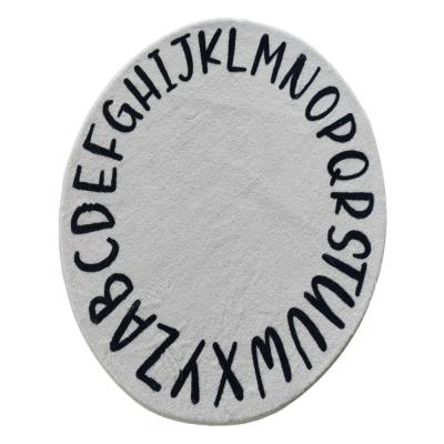 China Baby Washable Crawling Mat Cashmere Like Round Rug Blanket Kids Room English Letters Flooring Rug for sale