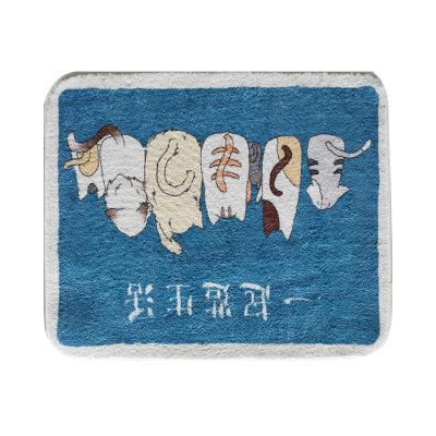 China Cartoon Pattern Washable Sofa Insulation Foot Pad Cashmere Like Printed Fluffy Mat for sale