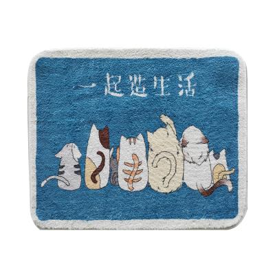 China Sofa Foot Pad Washable Anti-slip Cashmere Like Printed Fluffy Carpets With Cartoon Pattern for sale