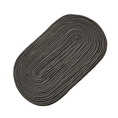 China CLASSIC Black Oval Rope Knitted Washable Foldable Environmental Reversible Mat Wholesale Price for sale