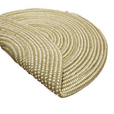 China CLASSIC Circular Green Thick Grass Mat Cord Knitted Reversible Mat For Doorway for sale