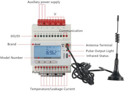 中国 Acrel ADW300 ロラ スマートメーター / 380V ブルートゥース エネルギーメーター 販売のため