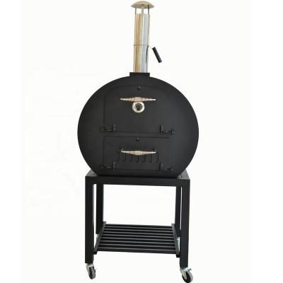 China Adjustable Outdoor Charcoal Size Smoker Oven Wood Fired Oven Baking Pizza for sale