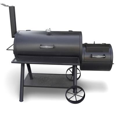 China New Style High Efficiency Double Barrels Outdoor Portable Wood Pellet Charcoal BBQ Gas Grill Offset Smoker Residential Commercial for sale